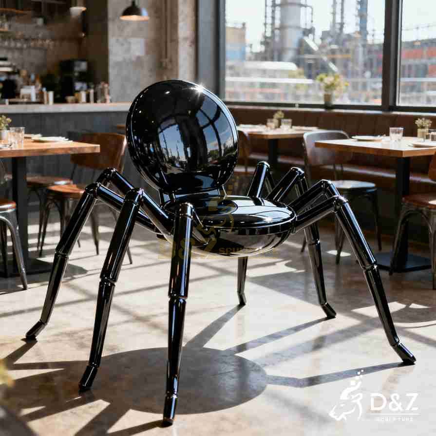Modern Black Metal Crab Chair 6