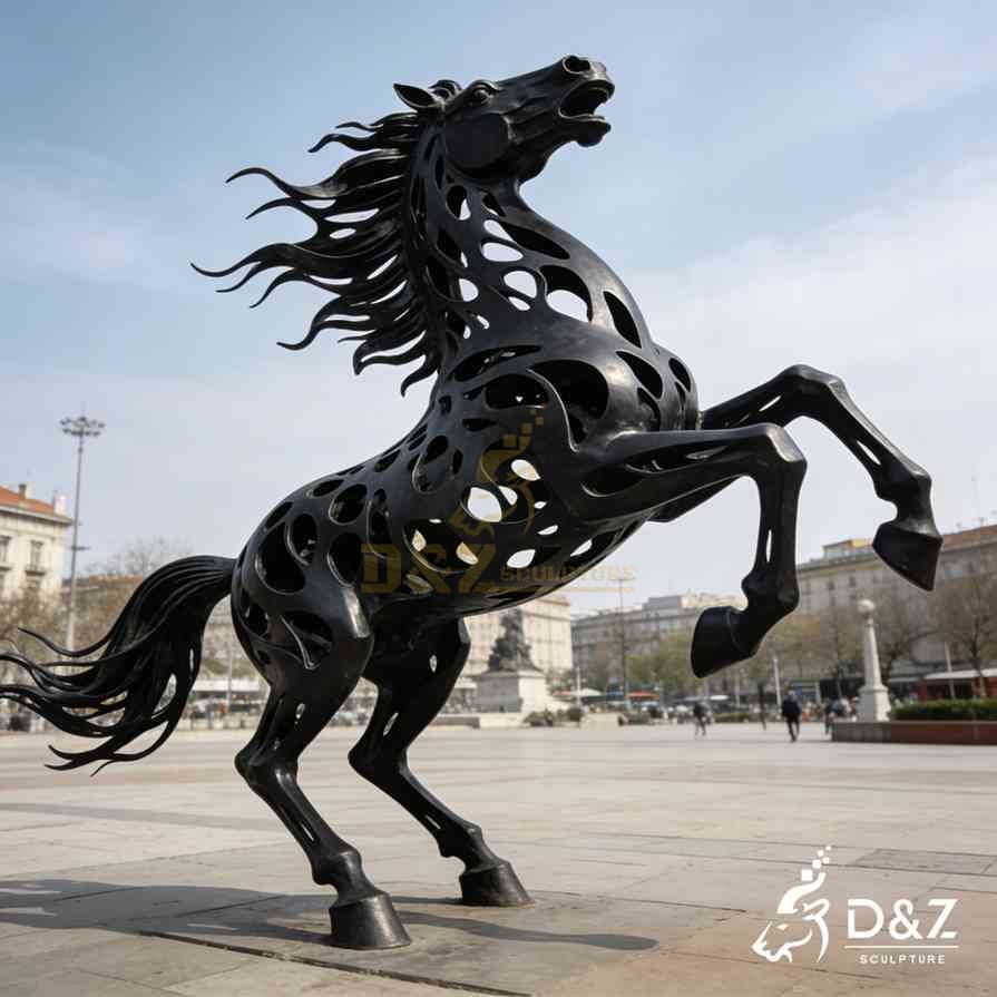 Abstract Metal Modern Horse Sculpture 3