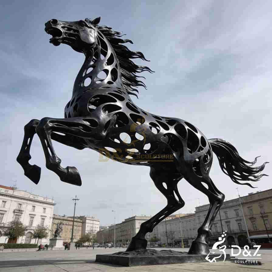 Abstract Metal Modern Horse Sculpture 4