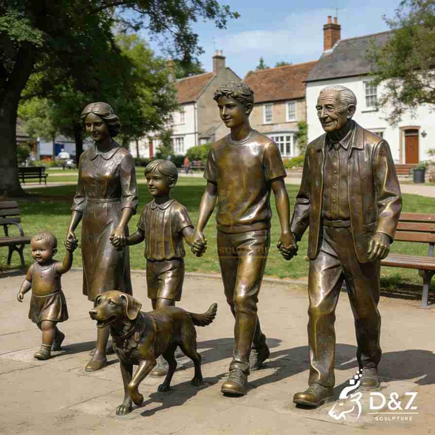 Bronze Modern Family Statue 2