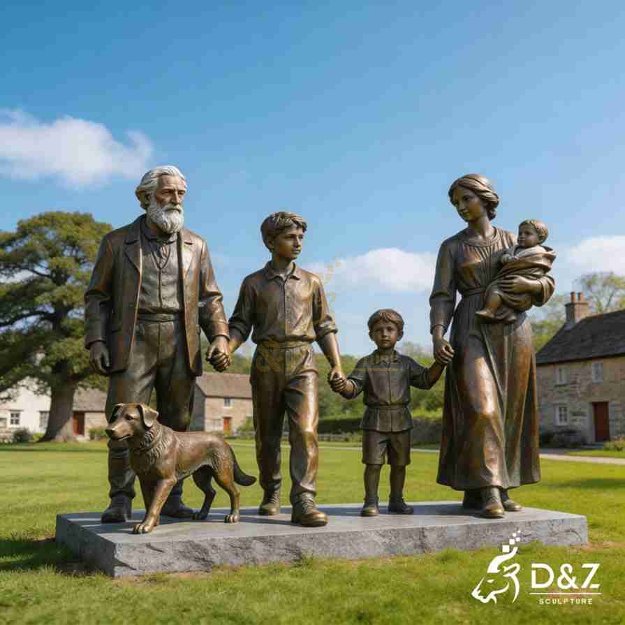 Bronze Modern Family Statue 4