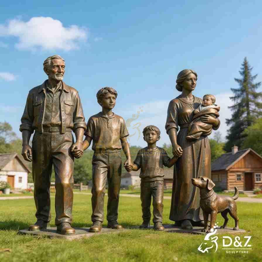 Bronze Modern Family Statue 5