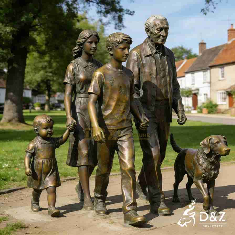 Bronze Modern Family Statue 6