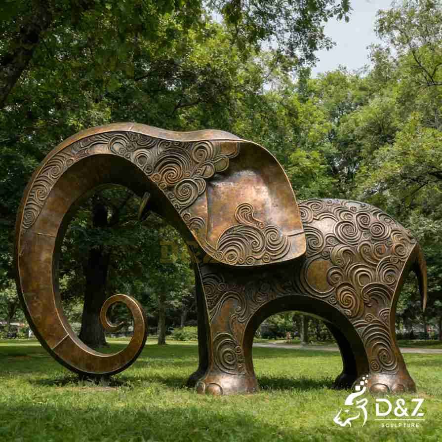 Bronze Modern Elephant Statue 4