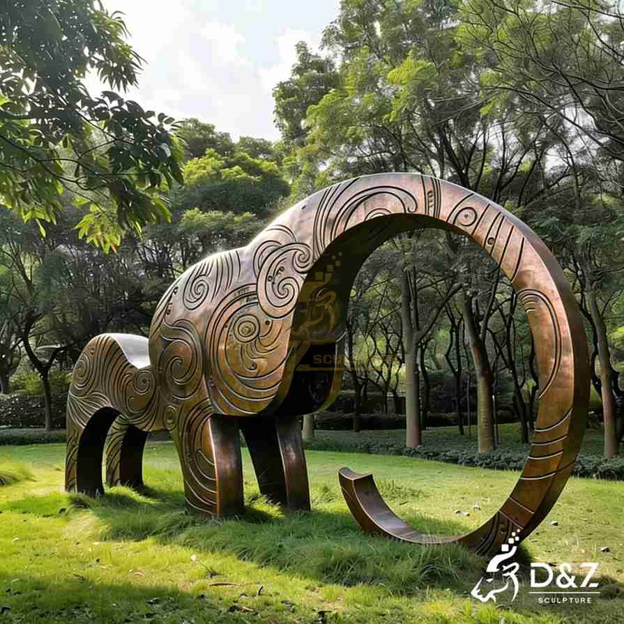 15-14 Large Bronze Modern Statues in Contemporary Landscape Art