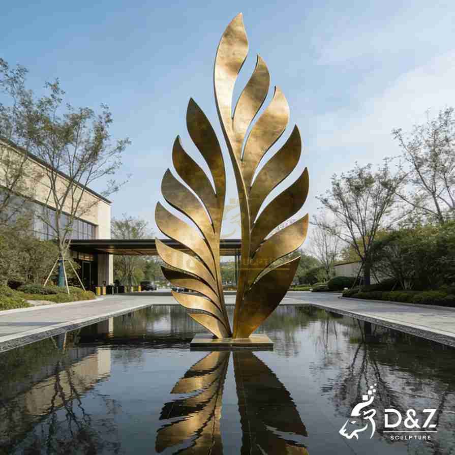 Metal Gold Leaf Sculpture 5