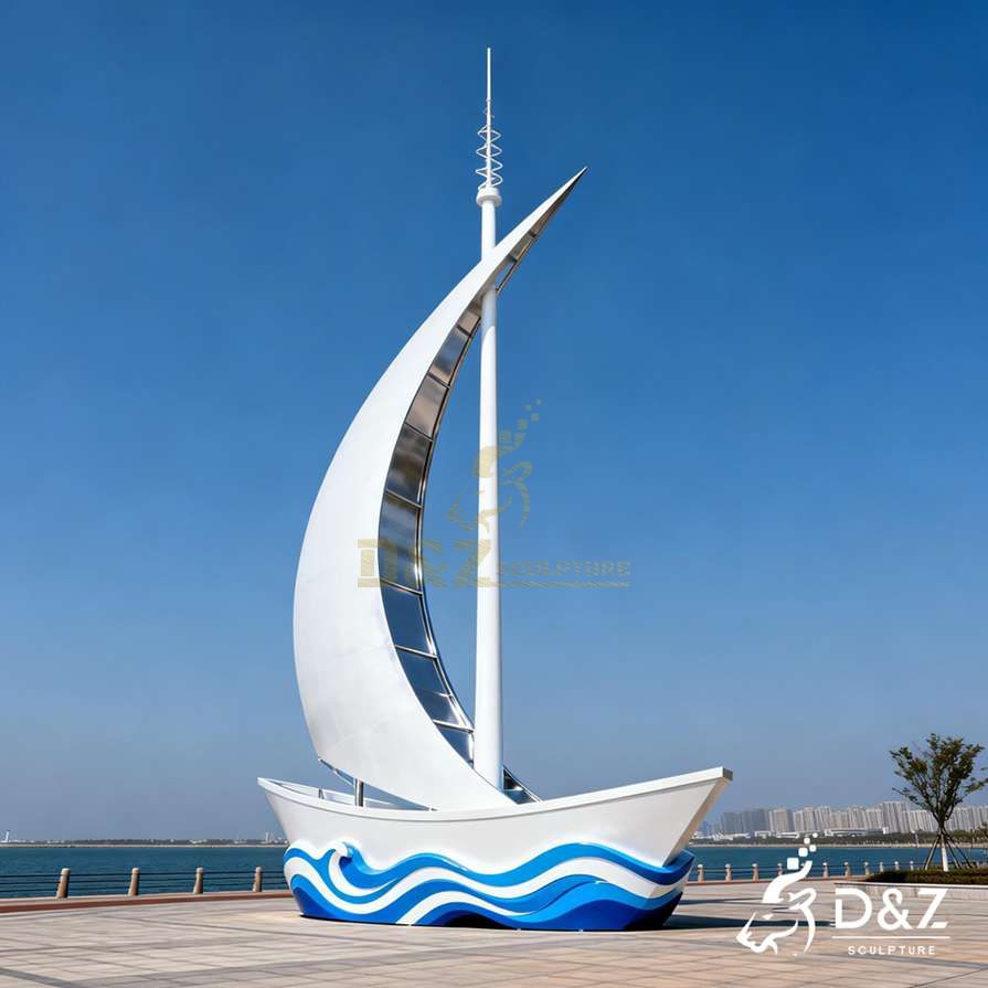 Metal Sailboat Sculpture 3