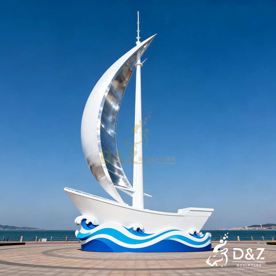 Metal Sailboat Sculpture 6