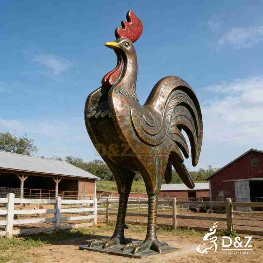 Bronze Rooster Statue 6 Bronze Rooster Statue 6