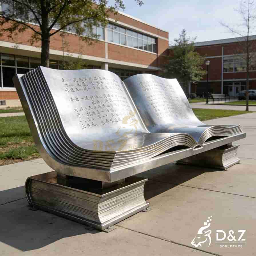 Metal Open Book Bench 3