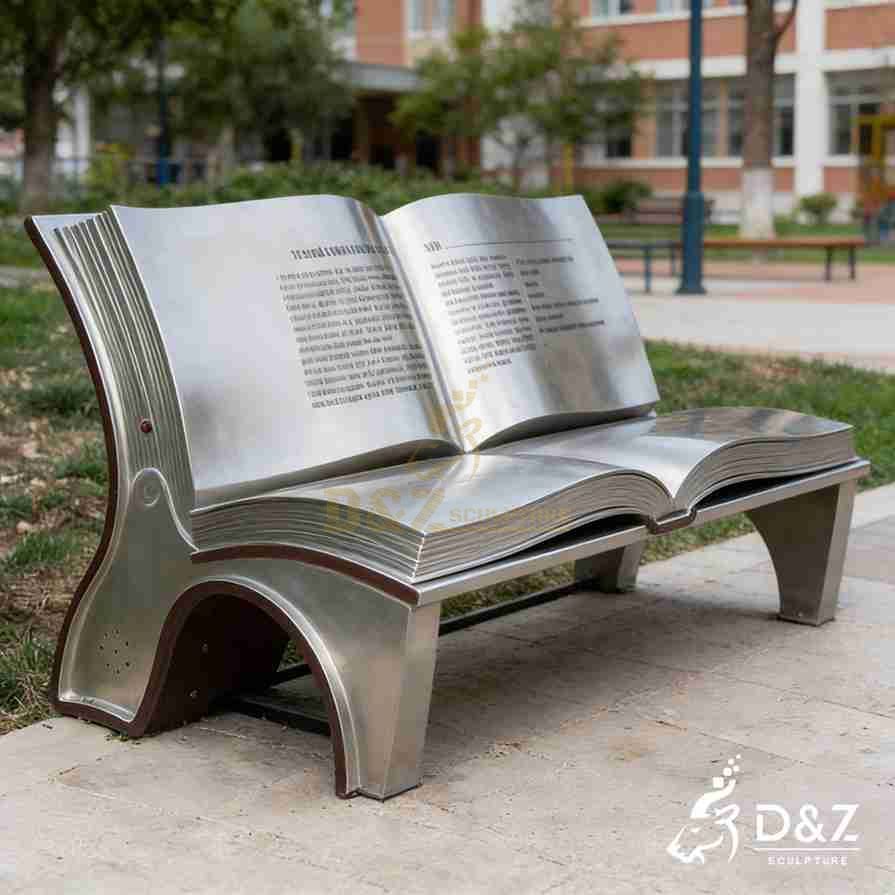 Metal Open Book Bench 3