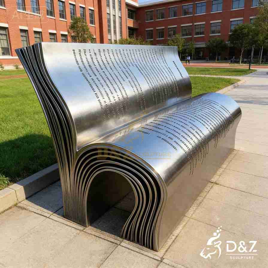 Metal Open Book Bench 5