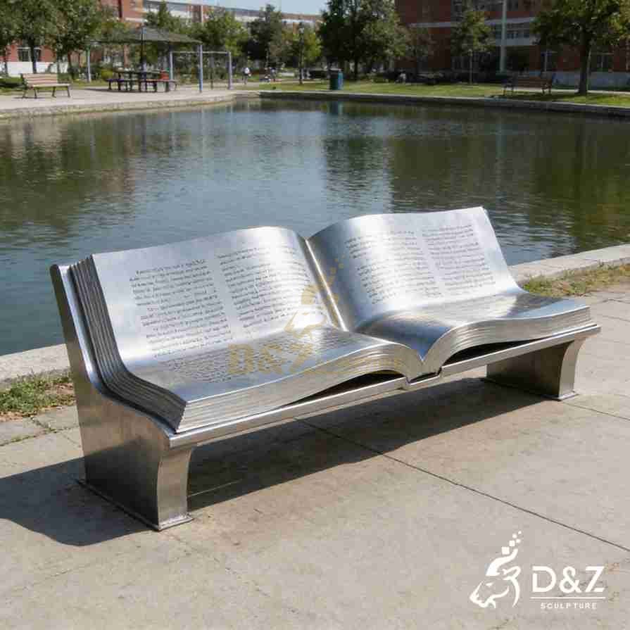 Metal Open Book Bench 6