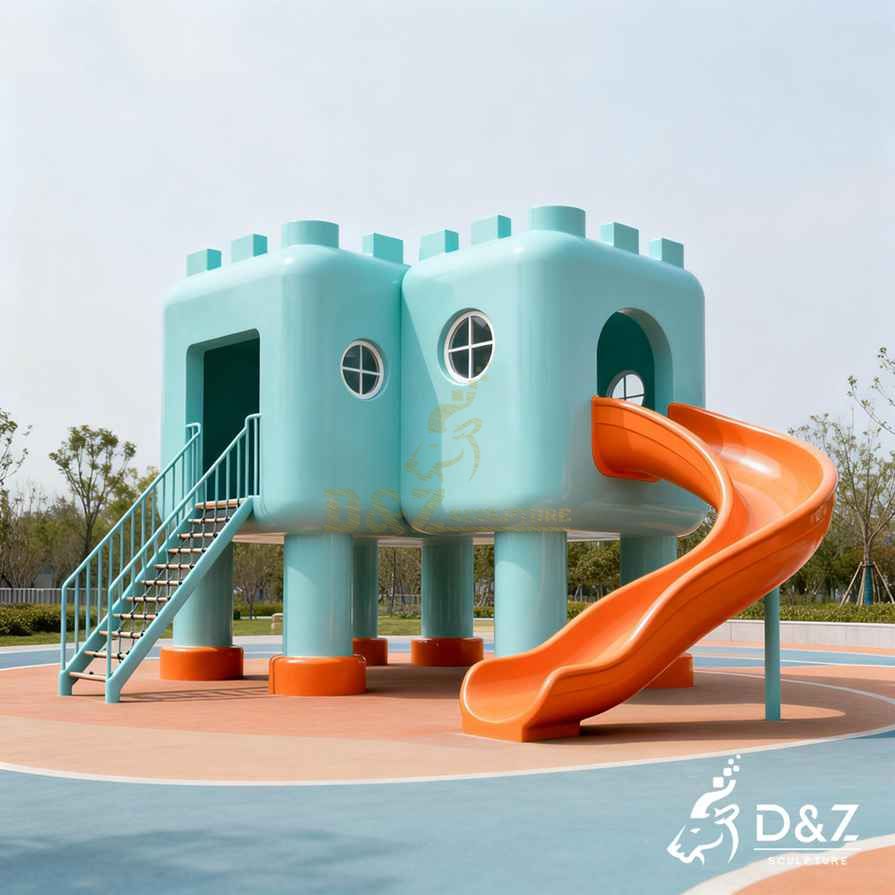 Modern Metal Slide Sculpture 1