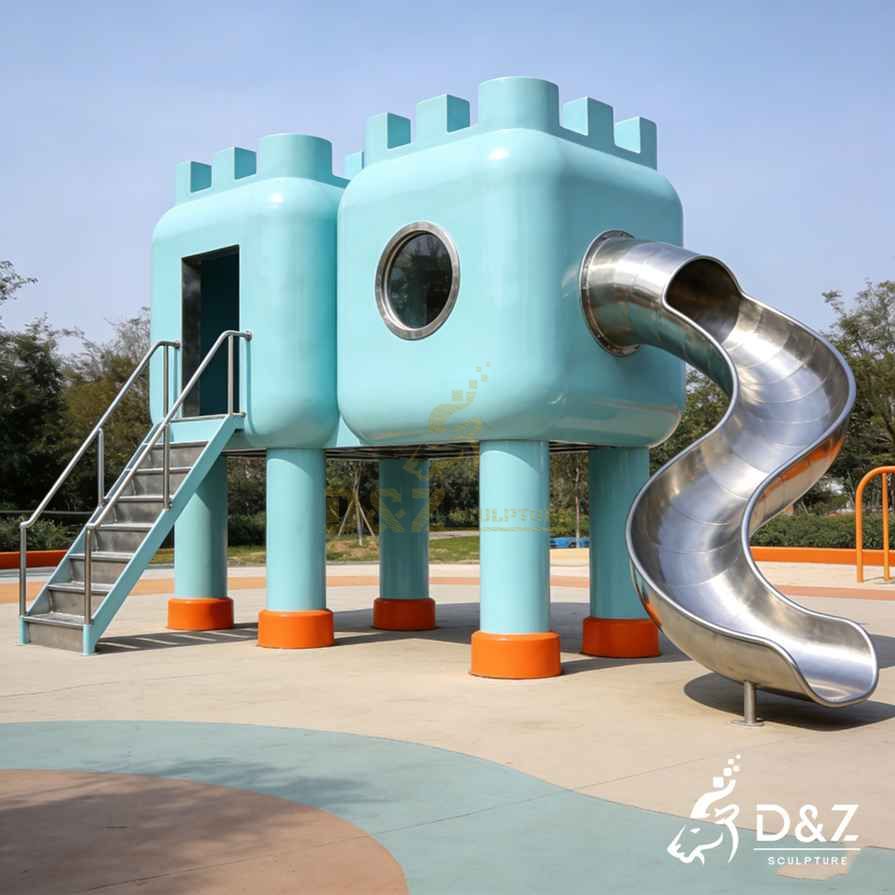 Modern Metal Slide Sculpture 5