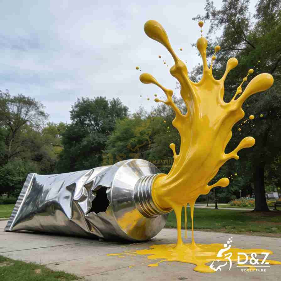 Metal Splash Paint Tube Sculpture 1