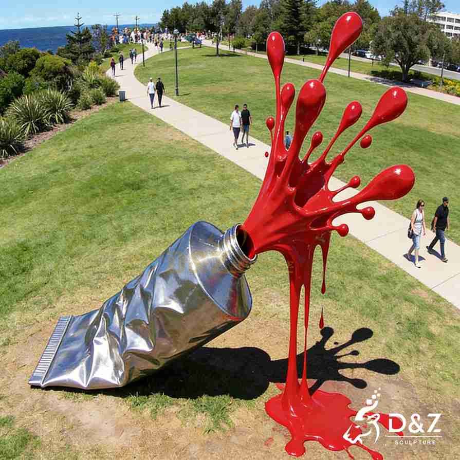 Metal Splash Paint Tube Sculpture 5