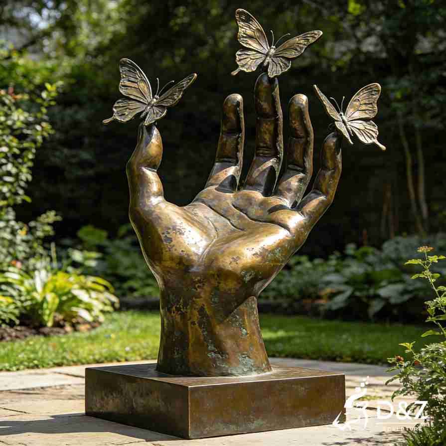 Bronze Hand Holding Sculpture 2