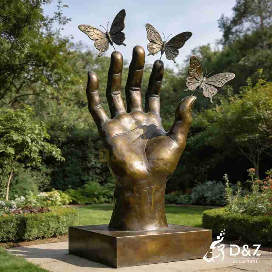 Bronze Hand Holding Sculpture 3