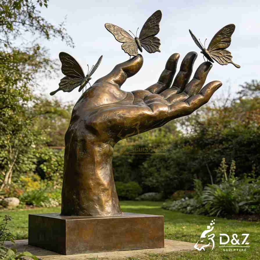 Bronze Hand Holding Sculpture 4