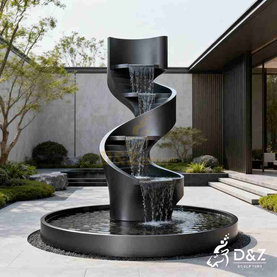 Spiral Metal Staircase Fountain 2