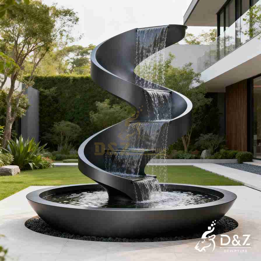 Spiral Metal Staircase Fountain 3