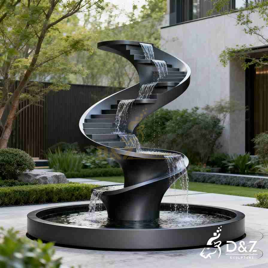 Spiral Metal Staircase Fountain 6
