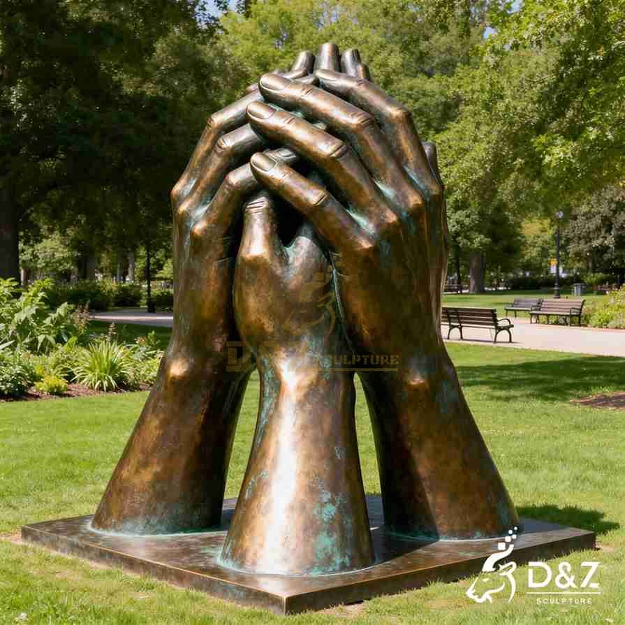 Bronze Three Hands Sculpture 3