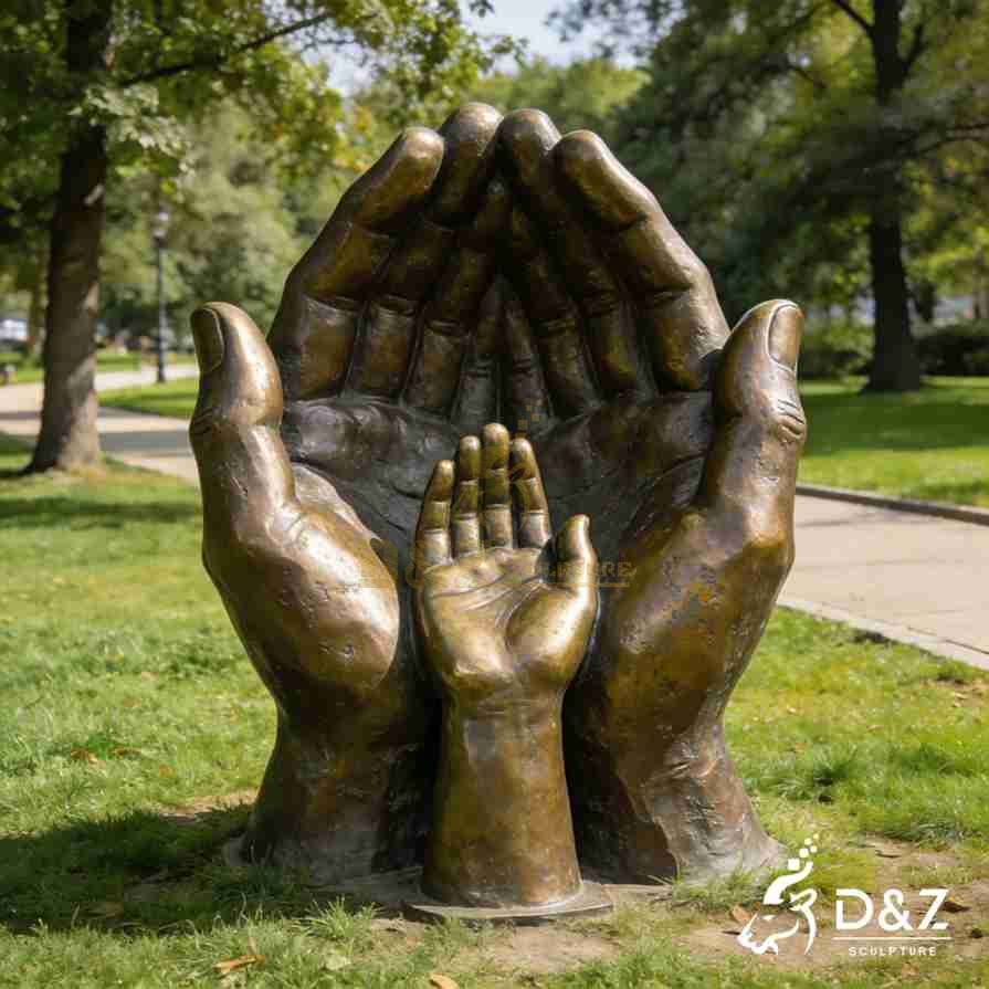 Bronze Three Hands Sculpture 4