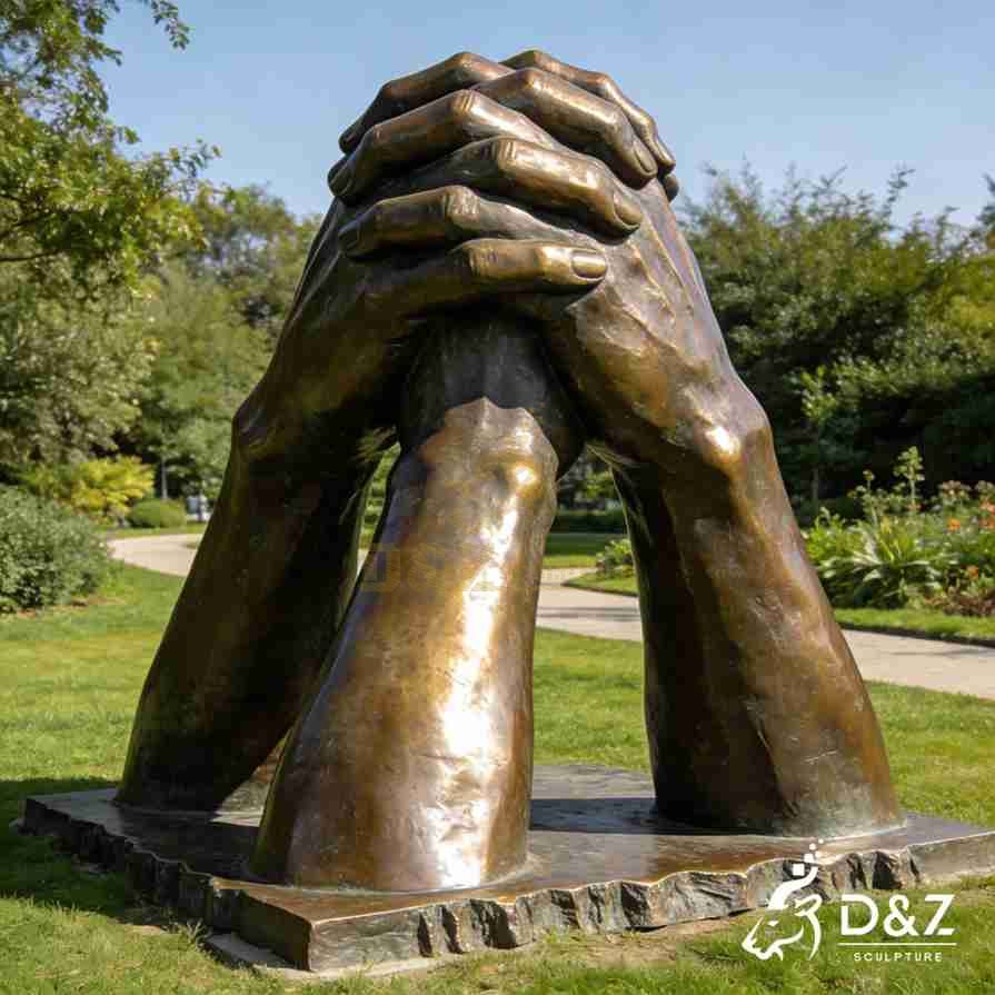 Bronze Three Hands Sculpture 5