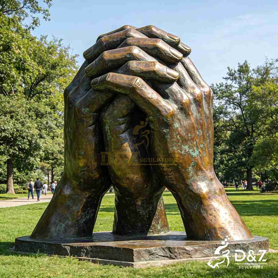 Bronze Three Hands Sculpture 6