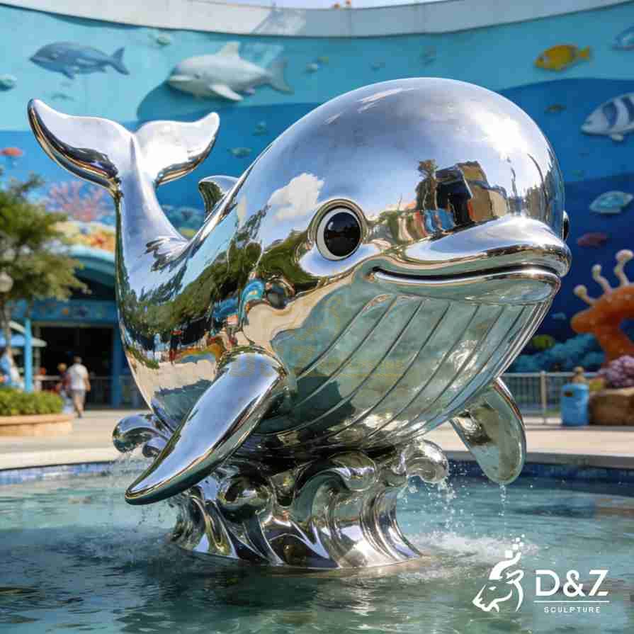 Metal Whale Art Sculpture 2