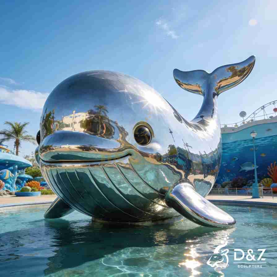 Metal Whale Art Sculpture 5