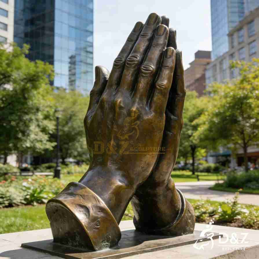 Bronze Prayer Hands Sculpture 1
