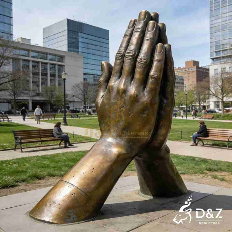 Bronze Prayer Hands Sculpture 5