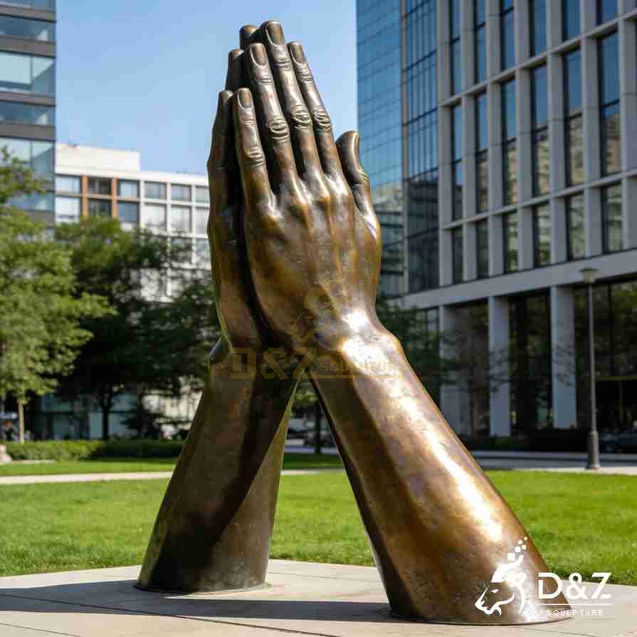 Bronze Prayer Hands Sculpture 6