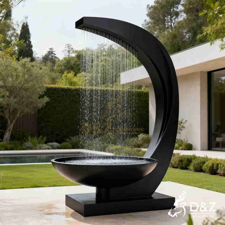 Black Metal Bowl Fountain 3 Black Metal Bowl Fountain 3