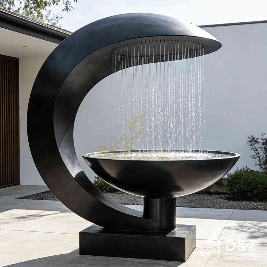 Black Metal Bowl Fountain 5 Black Metal Bowl Fountain 5