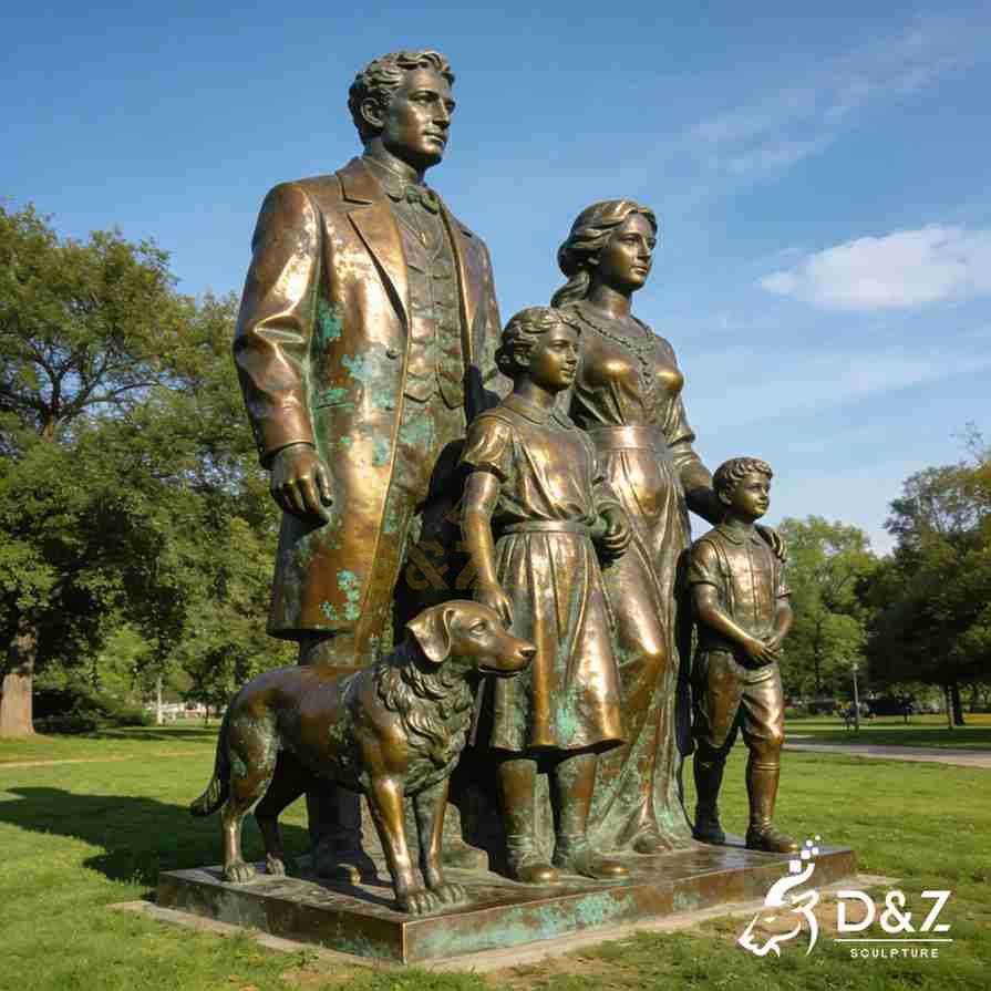 Large Bronze Family Sculpture 4