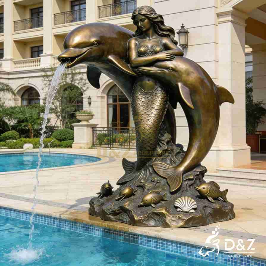 Mermaid and Dolphin Fountain 3