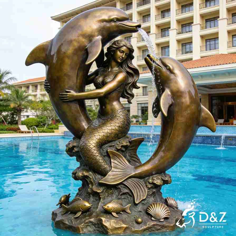 Mermaid and Dolphin Fountain 6