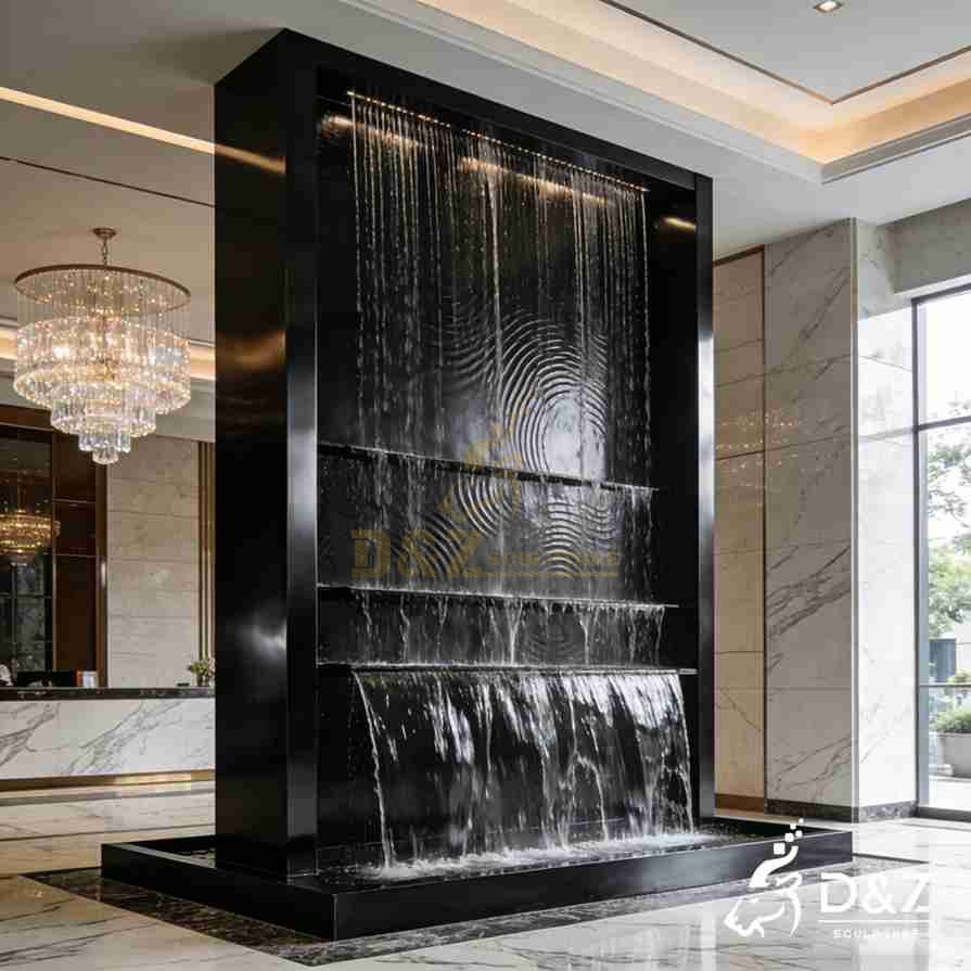 Modern Metal Black Wall Fountain 1 Modern Metal Black Wall Fountain 1