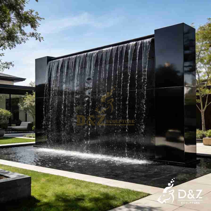 Modern Metal Black Wall Fountain 2 Modern Metal Black Wall Fountain 2