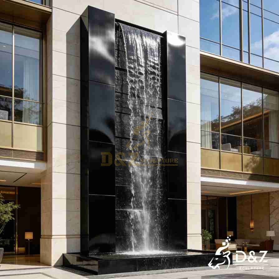 Modern Metal Black Wall Fountain 3 Modern Metal Black Wall Fountain 3