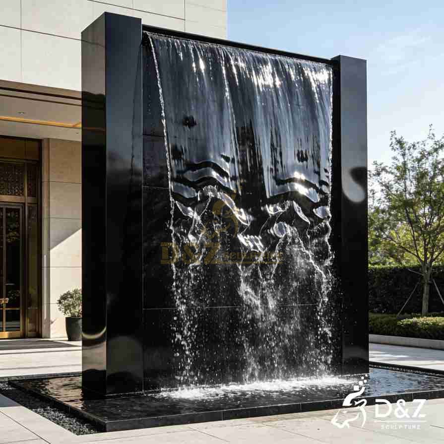 Modern Metal Black Wall Fountain 4 Modern Metal Black Wall Fountain 4