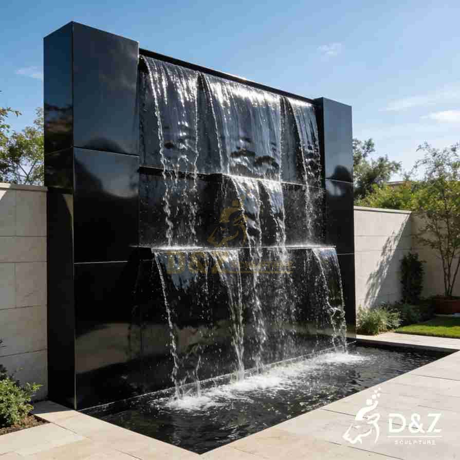 Modern Metal Black Wall Fountain 5 Modern Metal Black Wall Fountain 5