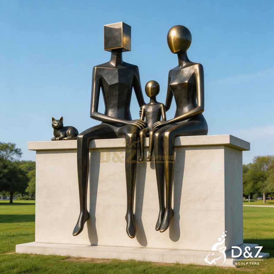 Bronze Abstract Family Sculpture 1