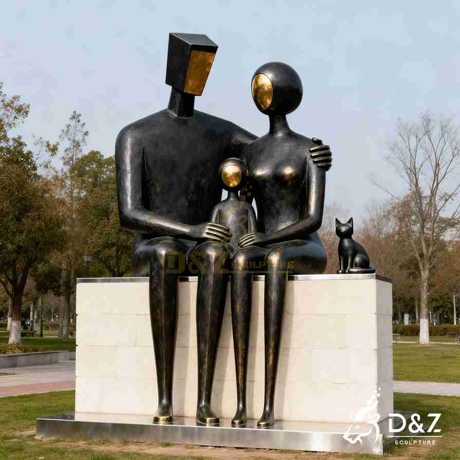 Bronze Abstract Family Sculpture 4