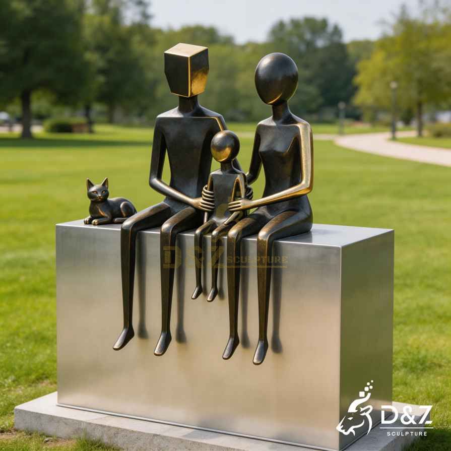 Bronze Abstract Family Sculpture 5