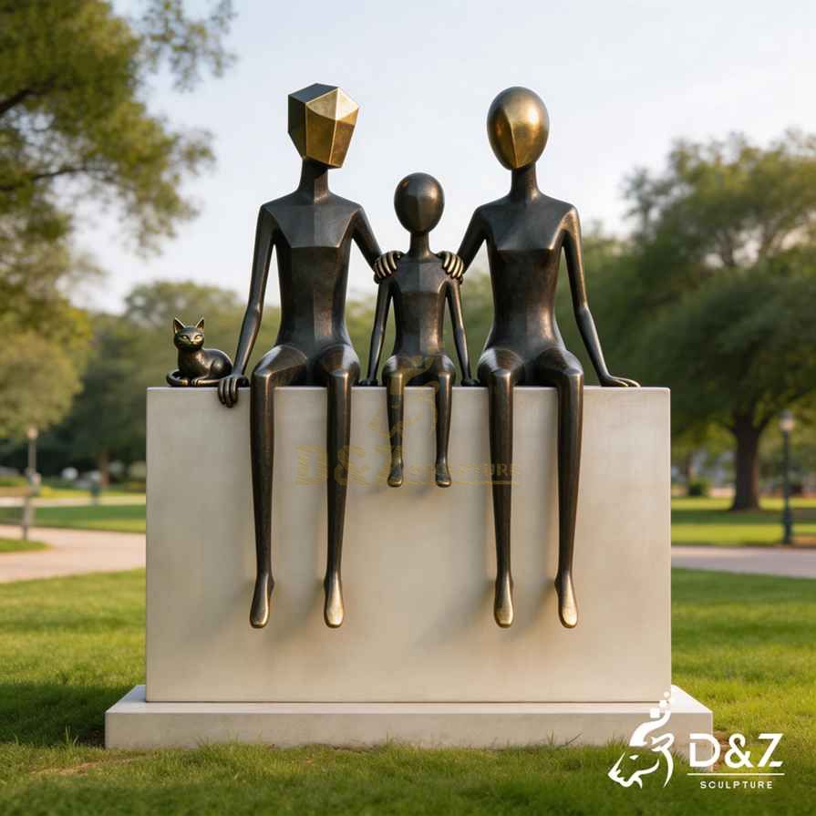 Bronze Abstract Family Sculpture 6
